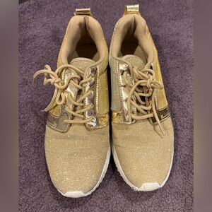 Primark Gold Sparkle Sneakers Size 10